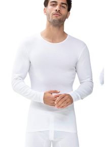 Langarmshirt Mey "Casual Cotton (K)", Herren, Gr. S, wei&szlig;, Feinripp, Obermaterial: 100% Baumwolle, k&ouml;rpernah h&uuml;ftlang, Rundhals, Shirts Langarmshirt, Elastischer Halsabschluss