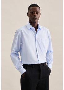 Businesshemd Seidensticker "Schwarze Rose", Herren, Gr. 6XL54, normale &Auml;rmell&auml;ngen, blau (hellblau), 100% Baumwolle, unifarben, comfort fit, 2-Knopf-Manschette, Hemden Businesshemd, Comfort 1/1 Kentkragen Uni