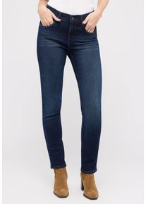 Slim-fit-Jeans Angels "Cici", Damen, Gr. 46, L&auml;nge 30, blau (schwarz indigo used), Denim/Jeans, Obermaterial: 92% Baumwolle, 6% Polyester, 2% Elasthan, slim fit, Jeans Slim-fit-Jeans
