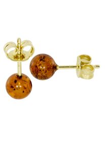 Paar Ohrstecker OSTSEE-SCHMUCK "OSTSEE-SCHMUCK Ohrstecker Klassisch 6 mm", gelb (wei&szlig;, neutral), Ohrringe, Damen, 6mm, Gelbgold 333, Paar Ohrstecker
