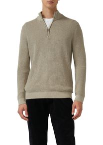 Strickpullover s.Oliver, Herren, Gr. L, dk beige, Grobstrick, Obermaterial: 100% Baumwolle, unifarben, normal h&uuml;ftbedeckend, Rundhals, B&uuml;ndchen, Pullover Strickpullover, mit Zipper
