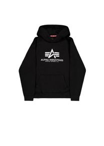 Hoodie Alpha Industries "Basic Hoodie Carbon", Herren, Gr. XL, schwarz (schwarz, silber), Obermaterial: 80% Baumwolle, 20% Polyester, regular fit, Sweatshirts Hoodie