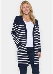 Strickjacke Saint Tropez "GrilaSZ Open Cardigan", Herren, Gr. XL, baritone ice stripe, Strick, Obermaterial: 80% Viskose, 20% Polyacryl, gestreift, kniefrei, V-Ausschnitt, Strickjacken Strickjacke