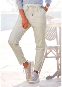 Schlupfhose Lascana, Damen, Gr. 46, N-Gr, gr&uuml;n, Jersey, Obermaterial: 86% Polyester, 10% Viskose, 4% Elasthan, unifarben, figurumspielend kn&ouml;chellang, Hosen Schlupfhose, mit Taschen, Jogginghose, casual-sportlich, Jerseyhose