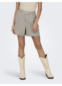 Shorts Only "ONLLINDA &ndash; Shorts mit hoher Taille und weitem Beinschnitt", Damen, Gr. L (40), N-Gr, braun (fungi detail), Web, Obermaterial: 97% Polyester, 3% Elasthan, unifarben, weit kurz, Hosen Shorts, Materialmix, High Waist, Topseller