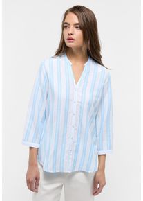 Longbluse Eterna "REGULAR FIT", Damen, Gr. 40, azurblau, 59% Baumwolle, 41% Leinen, Blusen Longbluse
