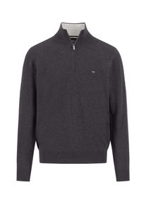 Troyer Fynch-Hatton, Herren, Gr. 4XL, charcoal, Strick, Obermaterial: 90% Wolle, 10% Kaschmir, unifarben, regular fit taillenbedeckt, ohne Ausschnitt, Rippb&uuml;ndchen, Pullover Troyer, mit Logo Stickerei