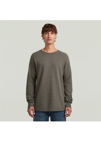 G-Star Raw Sweater G-STAR "Jirgi", Herren, Gr. S, gs grau, Sweatware, Obermaterial: 65% Polyester, 35% Baumwolle, unifarben, normal, Rundhals, Raglan&auml;rmel angesetztes B&uuml;ndchen, Sweatshirts Sweater, mit Label-Detail auf der Brust