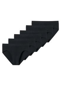 Slip Schiesser "Slip 6PACK Supermini "95/5" 6er Pack", Herren, Gr. XL, schwarz, Obermaterial: 95% Baumwolle CO. 5% Elasthan EL., Unterhosen Slip