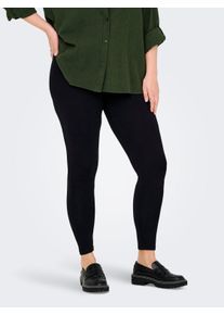 Leggings Only CARMAKOMA "CARTIME LEGGINGS NOOS", Damen, Gr. M (46/48), N-Gr, schwarz, Jersey, Obermaterial: 95% Baumwolle, 5% Elasthan, unifarben, regular fit kn&ouml;chellang, Hosen Leggings