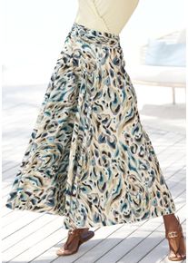 Hosenrock Lascana, Damen, Gr. 46, beige (sand bedruckt), Web, Obermaterial: 100% Polyester, bedruckt, figurumspielend kn&ouml;chelfrei, R&ouml;cke Hosenrock, mit Alloverdruck, Culotte, extraweites Bein