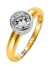 Fingerring Lady Gr. 16, gold (gelbgold 585), Fingerringe, Damen, 16, Metall, Fingerring