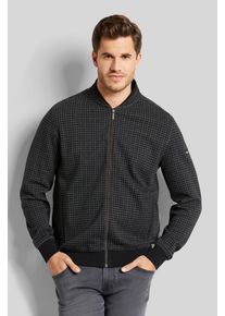 Sweatjacke Bugatti, Herren, Gr. S, grau (dunkelgrau), Sweatware, 90% Baumwolle, 10% Polyester, unifarben, normal, Rippb&uuml;ndchen, Sweatjacken Sweatjacke, mit Collegekragen