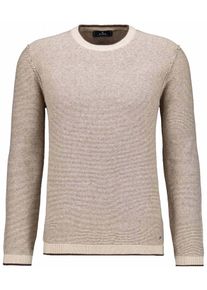 Rundhalspullover Ragman, Herren, Gr. 52, beige (beige, melange, 820), Strick, 95% Baumwolle 5% Cashmere, ohne Ausschnitt, Pullover Rundhalspullover