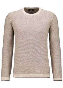 Rundhalspullover Ragman, Herren, Gr. 56, beige (beige, melange, 820), Strick, 95% Baumwolle 5% Cashmere, ohne Ausschnitt, Pullover Rundhalspullover