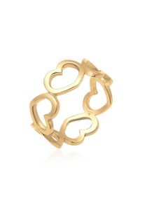 Silberring Elli "Ring Bandring Herzen Symbol Cut-Out Trend 925er Silber" Gr. 58, gold, Fingerringe, Damen, 58, Silber 925 (Sterlingsilber), Silberring