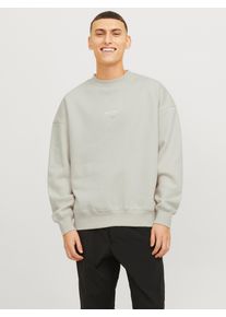 Jack & Jones Sweatshirt JACK & JONES "JJEURBAN EDGE STUDIO SWEAT CREW NOOS", Herren, Gr. XS, gelb (moonbeam), angeraute Sweatware, Obermaterial: 70% Baumwolle, 30% Polyester, bedruckt, loose fit taillenbedeckt, Rundhals, Rippb&uuml;ndchen, Sweatshirts Sweatshirt, mit Front und Back Print