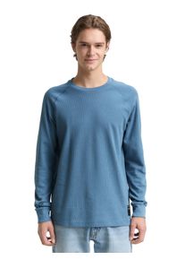 Rundhalsshirt Tom Tailor Denim, Herren, Gr. S, dusty denim blau, Single Jersey, Obermaterial: 60% Baumwolle, 40% Polyester, unifarben, regular fit normal, Rundhals, Rippb&uuml;ndchen, Shirts Rundhalsshirt, mit Logo Stickerei