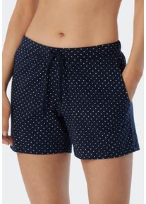 Shorts Schiesser "Mix + Relax", Damen, Gr. 34, N-Gr, blau (dunkelblau, gem.), Single Jersey, Obermaterial: 95% Baumwolle, 5% Elasthan, bequem kurz, Hosen Shorts, seitliche Taschen, Single Jersey, bequem, lockerer Schnitt