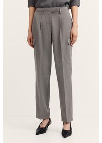 Cargohose Bugatti "Stretch-Mix", Damen, Gr. 46, Normalgr&ouml;&szlig;en, 250, grau, 65% Polyester, 32% Viskose, 3% Elasthan, unifarben, normal, Hosen Cargohose, mit Bundfalte & normaler Passform