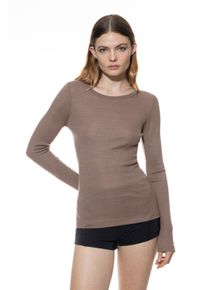 Langarmshirt Mey "Wool Love", Damen, Gr. L/XL, grau (deep taupe), Feinstrick, Obermaterial: 70% Schurwolle, 30% Seide, unifarben, figurbetont h&uuml;ftbedeckend, Rundhals, gerader Abschluss, Shirts Langarmshirt, schmale Passform, Langarm, Rundhals-Ausschnitt, Merino-Schurwolle
