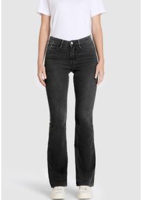 Bootcuthose MAC "Dream-Shimmer", Damen, Gr. 46, L&auml;nge 30, modern schwarz net wash, Jersey, Obermaterial: 90% Baumwolle, 7% Elastomultiester, 3% Elasthan, bootcut fit lang, Hosen Bootcuthose, Unsichtbarer Gummizug-Bund in der Taille