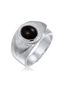 Siegelring Kuzzoi "Ring Siegelring Oval Onyx Schwarz 925 Sterling Silber" Gr. 66, silber, Fingerringe, Damen, 66, ohne Stein, Silber 925 (Sterlingsilber), 12mm, Siegelring