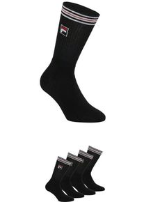 Sportsocken Fila "UNISEX TOP QUALITY FULL TERRY VINTAGE SOCKS", Herren, Gr. 43-46, schwarz, Baumwollmischung, unifarben, normal, Socken Sportsocken, sportliches Design mit Logodetail