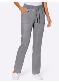 Schlupfjeans Classic Basics, Damen, Gr. 46, Normalgr&ouml;&szlig;en, grau, denim, 100% Baumwolle, unifarben, lang, Jeans Schlupfjeans