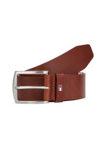 Lederg&uuml;rtel Tommy Hilfiger "New Denton 4 cm breit", Herren, Gr. 100, braun (cognac), Leder, G&uuml;rtel Lederg&uuml;rtel, NEW DENTON BELT mit Flag-Logoschlaufe
