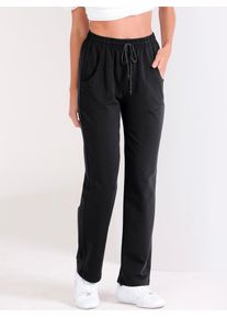 Trainingshose Catamaran, Damen, Gr. 44/46, Normalgr&ouml;&szlig;en, schwarz, 92% Baumwolle, 8% Elasthan, unifarben, lang, Hosen Trainingshose