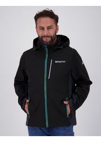 Softshelljacke DEPROC Active "NUNAVUT MEN II", Herren, Gr. 4XL (60), schwarz, 96% Polyester; 4% Elastan, mit verstellbarem Klettverschluss, Jacken Softshelljacke, auch in Gro&szlig;en Gr&ouml;&szlig;en erh&auml;ltlich