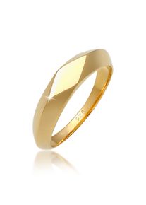 Siegelring Elli "Ring Kleiner Siegelring Raute Pinky Ring 925 Silber" Gr. 46, gold, Fingerringe, Damen, 46, ohne Stein, Silber 925 (Sterlingsilber), 9mm, Siegelring