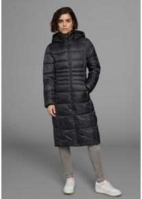 Steppmantel Kangaroos, Damen, Gr. 44, schwarz, Web, Obermaterial: 100% Polyester. Futter: 100% Polyester. Kapuzenfutter: 100% Polyester. Wattierung: 100% Polyester, kontrastfarbene Details, unifarben, figurbetont kniebedeckend, Rippb&uuml;ndchen, M&auml;ntel Steppmantel, mit abnehmbarer Kapuze