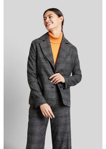 Kurzblazer Bugatti, Damen, Gr. 40, grau (dunkelgrau), 63% Polyester, 34% Viskose, 3% Elasthan, kariert, normal, gerader Abschluss, Blazer Kurzblazer, mit viel Bewegungsfreiheit