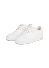 Sneaker Calvin Klein Jeans "BASKET CUPSOLE LOW MIX", Damen, Gr. 41, rosa (wei&szlig;, rosa), Leder, Lederimitat, Schuhe Sneaker, Freizeitschuh, Halbschuh, Schn&uuml;rschuh in sportiver Optik