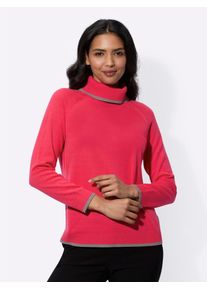 Rollkragenpullover Classic Basics "Rollkragen-Pullover", Damen, Gr. 56, pink (pink, grau), 100% Polyacryl, gemustert, mehrfarbig, Pullover Rollkragenpullover