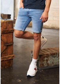 Shorts AJC, Herren, Gr. 40, L&auml;nge 32, blau (blau used), Denim/Jeans, Obermaterial: 75% Baumwolle, 23% Polyester, 2% Elasthan, unifarben, Basic, schmal kniefrei, Hosen Shorts, im 5-Pocket-Stil