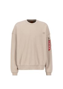 Sweater Alpha Industries "Alpha Essentials RL Sweatshirt", Herren, Gr. S, beige (vintage sand), Obermaterial: 70% Baumwolle, 30% Polyester, normal, Sweatshirts Sweater