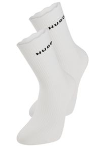 Basicsocken HUGO UNDERWEAR "2P RS LETTUCE CC W", Damen, Gr. 35-38, wei&szlig;, Baumwollmischung, normal, Socken Basicsocken, Bund leicht gekr&auml;uselt