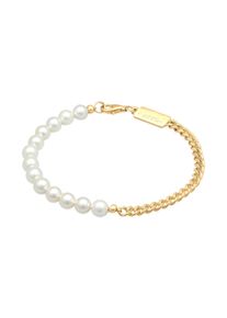 Armkette Kuzzoi "Armband Basic M&auml;nner Panzerkette Massiv Perlen 925 Silber" Gr. 210, gold, Armb&auml;nder, Herren, 210, Silber 925 (Sterlingsilber), Armkette