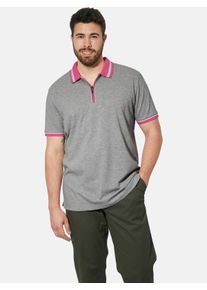 Poloshirt CHARLES COLBY "Poloshirt EARL PAT", Herren, Gr. XL, grau (hellgrau melange), Obermaterial: 90% Baumwolle CO. 10% Viskose CV., Shirts Poloshirt