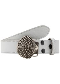 Lederg&uuml;rtel RETTUNGSRING G&Uuml;RTEL, Damen, Gr. 120, wei&szlig;, Leder, unifarben, G&uuml;rtel Lederg&uuml;rtel, mit austauschbarer Schlie&szlig;e &raquo;Muschel Nieten Silber&laquo;