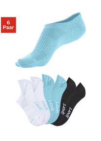 Sneakersocken Bench., Damen, Gr. 35-38, bunt (2x t&uuml;rkis, 2x wei&szlig;, 2x schwarz), Baumwollmischung, unifarben, elastisch, Socken Sneakersocken, nicht sichtbar in Sneakern