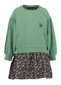 Sweatkleid Blue Seven, M&auml;dchen, Gr. 92, N-Gr, gr&uuml;n, Sweatware, Obermaterial: 100% Baumwolle, bedruckt, regular fit knieumspielend, Rundhals, weit Rippb&uuml;ndchen, Kleider Sweatkleid, mit bedrucktem Rock und kleiner Stickerei auf der Brust