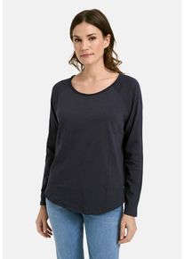 Smith & Soul Langarmshirt SMITH & SOUL, Damen, Gr. L, marine, Jersey, Obermaterial: 100% Baumwolle, unifarben, h&uuml;ftlang, tiefer Rundhals, Raglan&auml;rmel, Shirts Langarmshirt, mit Rundhals, Raglan&auml;rmel