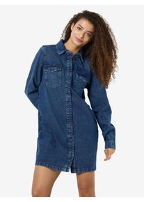 Jeanskleid Noisy may "NMNEW SIGNE L/S DENIM DRESS VI002MB LX", Damen, Gr. M (38), N-Gr, blau (medium blau denim), Denim/Jeans, Obermaterial: 100% Baumwolle, unifarben, Kleider Jeanskleid
