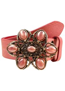 Lederg&uuml;rtel RETTUNGSRING G&Uuml;RTEL, Damen, Gr. 110, rosa, Leder, unifarben, G&uuml;rtel Lederg&uuml;rtel, mit austauschbarer Schlie&szlig;e &raquo;Nostalgie Perle Rosa&laquo;