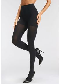 St&uuml;tzstrumpfhose Lascana, Damen, Gr. 32/34, schwarz, Obermaterial: 82% Polyamid, 18% Elasthan (LYCRA), gl&auml;nzend, uni, elastisch, Strumpfhosen St&uuml;tzstrumpfhose, Opaque mit verst&auml;rktem H&ouml;schenteil, Topseller