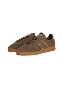 Sneaker Tommy Jeans "THE GREENWICH EDGE SUEDE", Herren, Gr. 46, gr&uuml;n (oliv), Veloursleder, Schuhe Sneaker, Freizeitschuh, Halbschuh, Schn&uuml;rer mit farblicher Pasepelierung